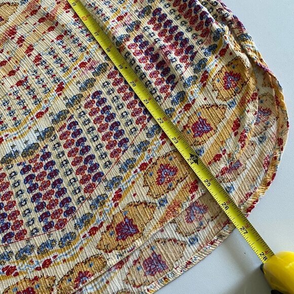 NINE WEST JEANS Boho Floral Tunic Multicolor Roll Tab 1/2 Sleeves Size Small - Picture 5 of 8